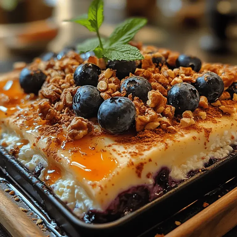 Are you in search of a delightful dish that serves as both a healthy breakfast and a satisfying dessert? Look no further than the Blueberry Cottage Cheese Bake. This comforting and nutritious baked dish combines the rich creaminess of cottage cheese with the natural sweetness of blueberries, creating a treat that is not only delicious but also packed with health benefits. It's an outstanding option for those who want to indulge without compromising on nutrition.