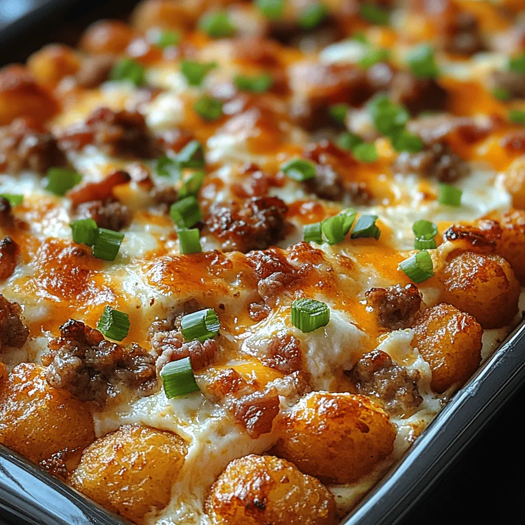 The Cracked Out Tater Tot Breakfast Casserole is a delightful dish that perfectly marries the comforting flavors of breakfast favorites into a single, hearty meal. With its crispy tater tots, savory breakfast sausage, and a creamy cheese blend, this casserole is a flavor-packed way to start your day. Whether you're facing a busy morning, hosting a family gathering, or planning a brunch with friends, this casserole is not only filling but also incredibly easy to prepare, making it an ideal choice for any occasion.