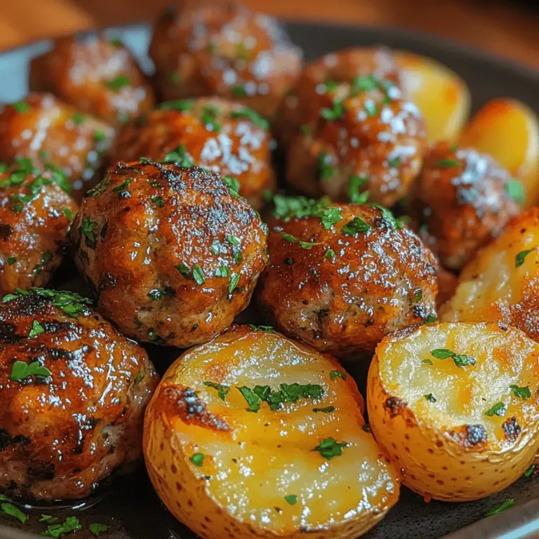 When it comes to comfort food, few dishes can compete with the warm and inviting aroma of herb-infused meatballs paired with crispy garlic roast potatoes. This classic dish not only satisfies hunger but also brings a sense of nostalgia and warmth to the dining table, making it an ideal choice for family gatherings, casual dinners, or even special occasions. The rich flavors of the meatballs, combined with the savory crunch of the roasted potatoes, create a harmonious balance that pleases both traditional palates and those seeking lighter, healthier options. Whether served at a holiday feast or a cozy weeknight dinner, this recipe is sure to become a cherished favorite in your household.