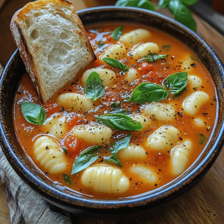 When the air turns crisp and chilly, there's nothing quite like a warm bowl of soup to soothe the soul. The Cozy Gnocchi Tomato Soup Delight is a heartwarming dish that brings together the rich, comforting flavors of tomatoes and the delightful chewiness of gnocchi. This recipe is perfect for those seeking a homemade meal that not only satisfies hunger but also evokes feelings of nostalgia and warmth.