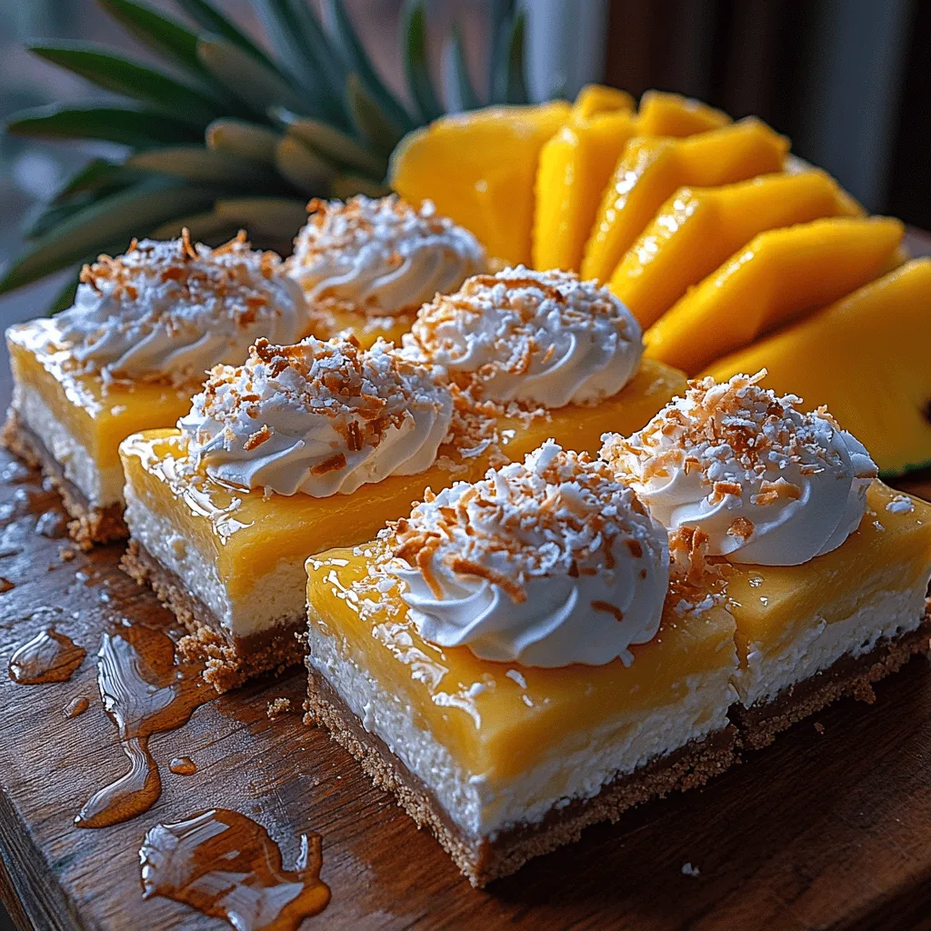 To create the Tropical Dream Coconut Cheesecake Bars, you'll need a handful of key ingredients that work harmoniously together. The main components include: