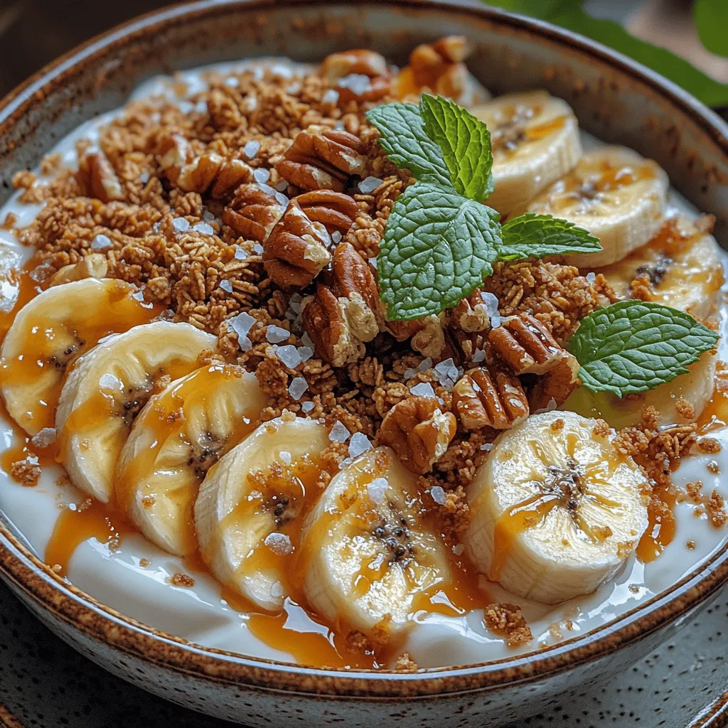 In recent years, yogurt bowls have emerged as a popular trend, captivating breakfast enthusiasts and snack lovers alike. These delightful concoctions are not only visually appealing but also versatile, offering endless possibilities for customization. The Heavenly Salted Caramel Banana Yogurt Bowl exemplifies this trend, combining the creaminess of Greek yogurt with the natural sweetness of ripe bananas and the indulgent flavor of salted caramel. This recipe beautifully strikes a balance between health and indulgence, making it an irresistible choice for any time of the day, whether you’re kickstarting your morning or enjoying a mid-afternoon treat.