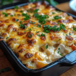 The Cheesy Chicken Delight Casserole is more than just a dish; it's a comforting embrace on a plate, designed to bring families together around the dinner table. This casserole combines tender pieces of chicken with colorful vegetables and a rich blend of creamy cheeses, creating a hearty meal that is perfect for busy weeknights and gatherings alike. Its appeal lies not only in its delicious flavor but also in its effortless preparation, making it an ideal choice for cooks looking to balance convenience with taste.