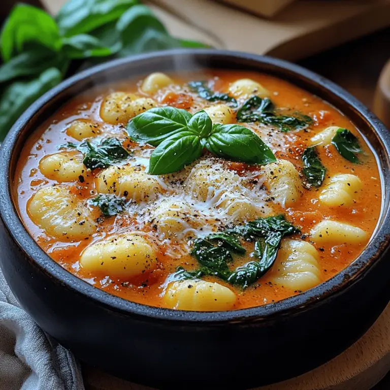 Imagine sitting down to a warm bowl of creamy tomato soup, where the rich, tangy flavors of ripe tomatoes blend seamlessly with the tender, pillowy texture of gnocchi. This dish, known as Creamy Tomato and Gnocchi Bliss, is more than just a meal—it's a comforting hug in a bowl, perfect for any season. Whether you’re curled up on the couch during a chilly winter evening or enjoying a light meal on a breezy summer day, this recipe offers a satisfying experience that will warm your heart and soul.