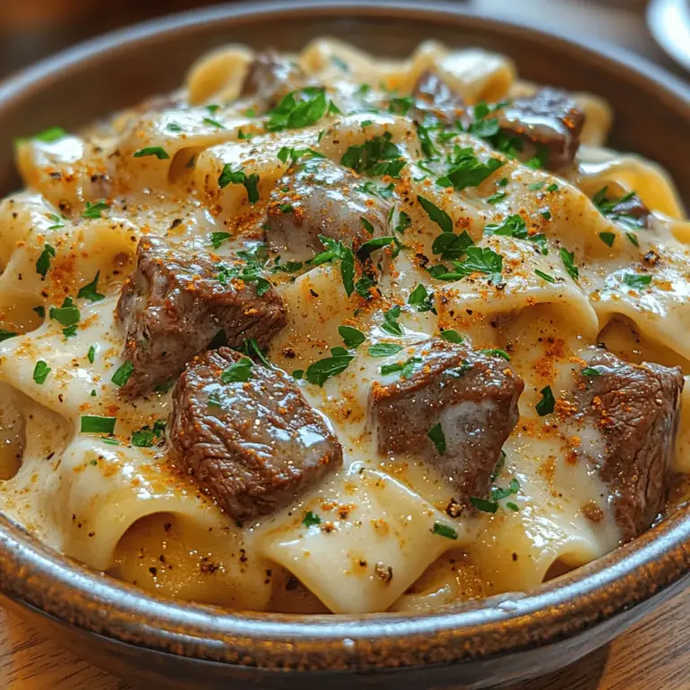 To create the ultimate Sizzling Beef Tips with Creamy Buttery Noodles, it’s crucial to understand the role of each ingredient. Here’s a closer look at the essential components of this delightful dish: