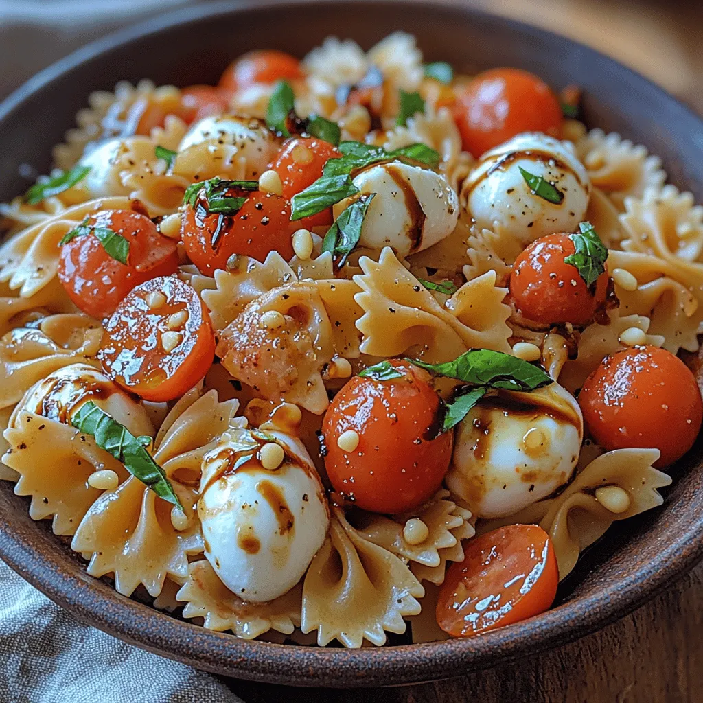 When it comes to creating a successful pasta salad, the choice of pasta plays a crucial role. For our Creamy Caprese Pasta Salad, farfalle, commonly known as bow-tie pasta, is the ideal selection. This shape not only adds a playful touch to the dish but also holds the creamy dressing beautifully, ensuring that every bite is packed with flavor. The ridges and curves of farfalle help capture the dressing and other ingredients, allowing for an enjoyable eating experience.