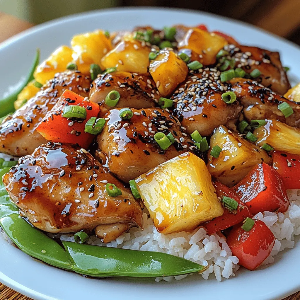 Welcome to a culinary adventure that transports your taste buds straight to the tropics! Tropical Teriyaki Bliss Chicken is not just a dish; it's an experience that harmonizes the vibrant and refreshing flavors of tropical ingredients with the classic, savory essence of teriyaki. This dish is perfect for family dinners, gatherings, or meal prep, promising a delightful balance of taste and nutrition without demanding hours in the kitchen. Imagine tender, juicy chicken thighs glazed in a luscious teriyaki sauce, complemented by colorful vegetables and sweet pineapple. This recipe is designed to be both easy to prepare and incredibly satisfying, making it a go-to option for busy weeknights and special occasions alike.