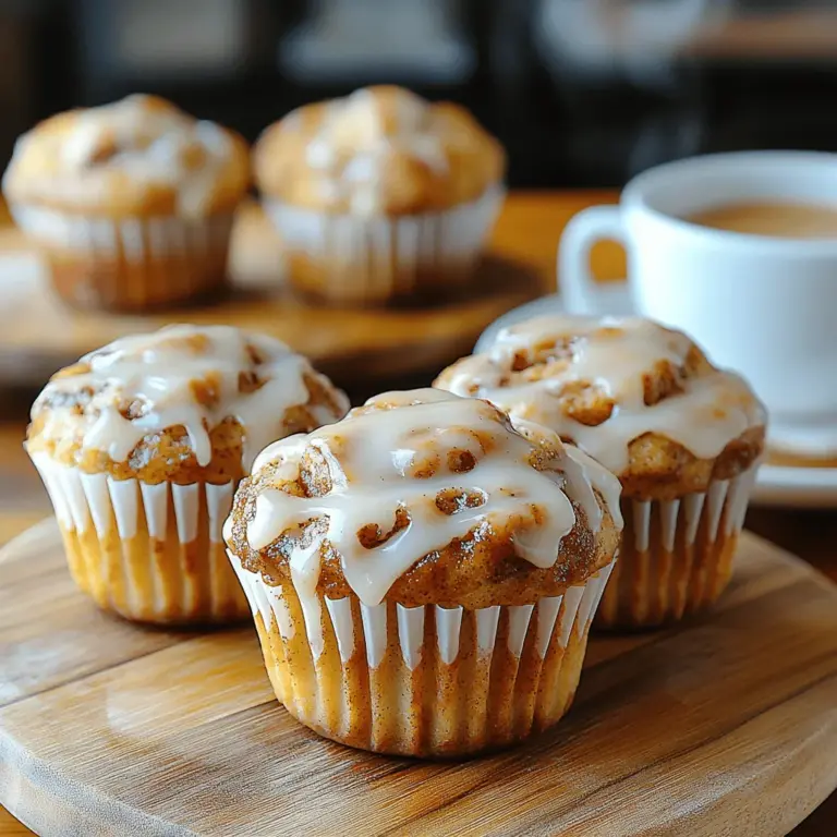 Cinnamon Roll Muffins are a delightful fusion that brings together the beloved qualities of classic cinnamon rolls and the convenience of muffins. Imagine waking up to the soft, fluffy texture of a muffin infused with a sweet cinnamon filling, topped off with a creamy glaze. This treat is more than just a breakfast item; it’s an experience that elevates any meal to something special. Whether you’re preparing for a leisurely brunch or a cozy family breakfast, these muffins are sure to impress. The aroma of cinnamon wafting through your kitchen is enough to make anyone's mouth water, creating an inviting atmosphere that beckons everyone to gather around the table.