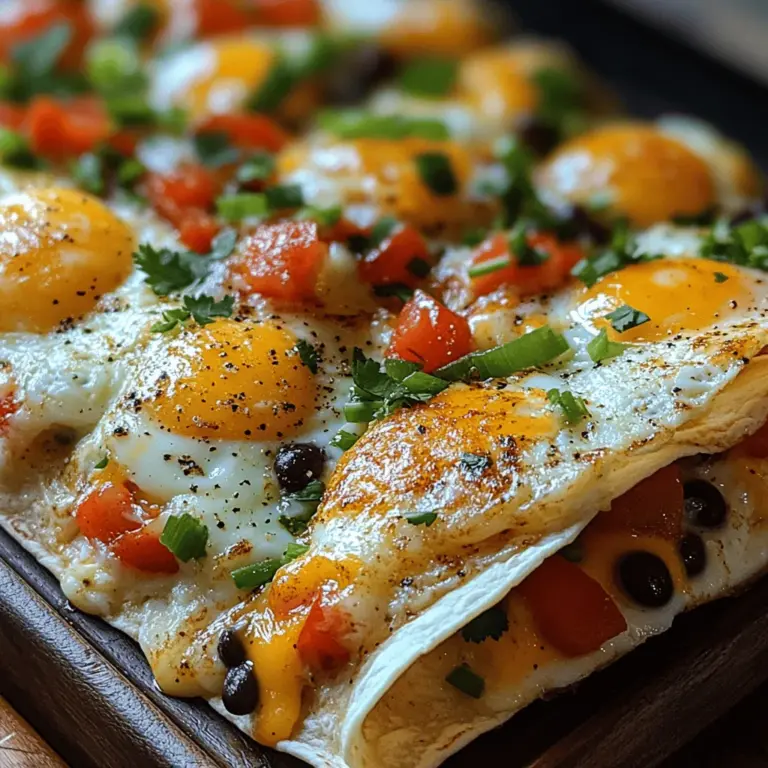 Eggs are the star ingredient in this recipe, known for their incredible versatility and nutritional value. They are an excellent source of high-quality protein, containing all nine essential amino acids needed for muscle repair and growth. Additionally, eggs are rich in vitamins such as B12, riboflavin, and folate, which support energy metabolism and overall health. They also provide choline, which is important for brain health and development. The use of eggs in the Sunny Delight Baked Egg Tortilla not only adds a rich, creamy texture but also makes it a filling dish that keeps you satisfied for hours.