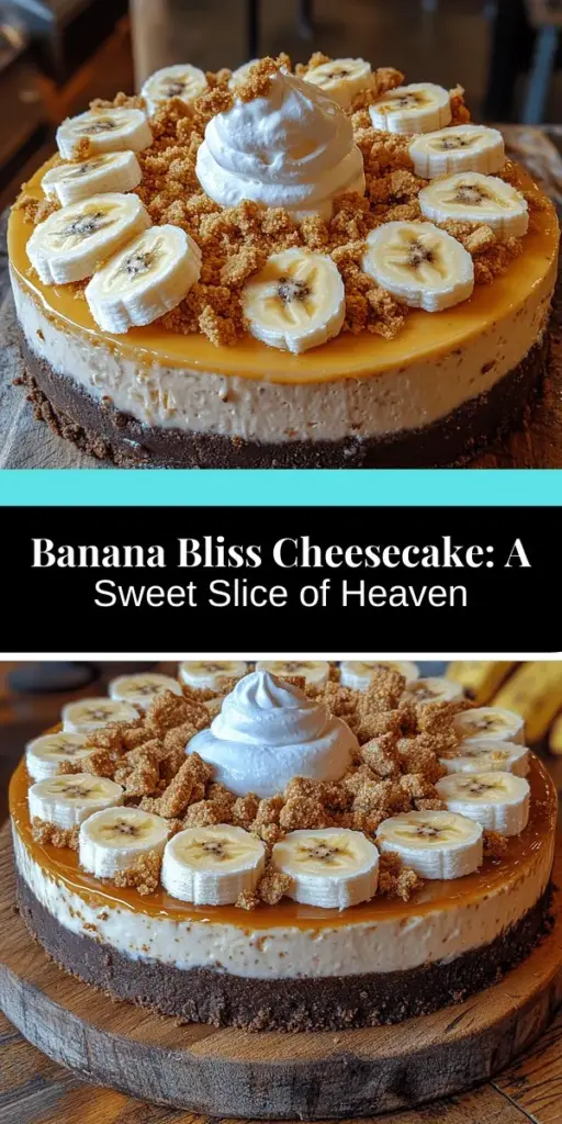 Dive into the delicious world of Banana Bliss Cheesecake, a dessert that combines ripe bananas and rich chocolate for an indulgent treat. This easy-to-follow recipe features a chocolatey graham cracker crust, a creamy banana-infused filling, and a decadent pudding layer, making it a perfect choice for any occasion. Ideal for both novice and experienced bakers, this cheesecake not only pleases the palate but also impresses your guests. Discover the joy of baking and elevate your dessert game with this delightful creation!