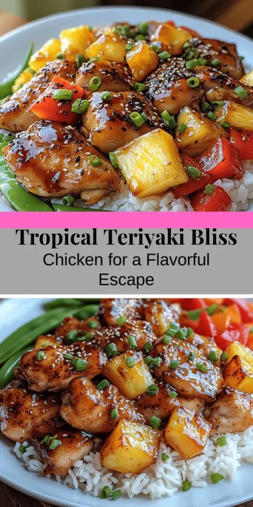 Transport your taste buds to the tropics with Tropical Teriyaki Bliss Chicken, a vibrant dish that marries juicy, marinated chicken thighs with fresh vegetables and sweet pineapple. This easy-to-make recipe highlights the classic flavors of teriyaki sauce while offering a colorful presentation that’s sure to impress. Perfect for family dinners or meal prep, it’s a nutritious option that combines the heartiness of chicken with the sweetness of tropical produce, making it ideal for busy weeknights and special occasions alike. Dive into this culinary adventure today!