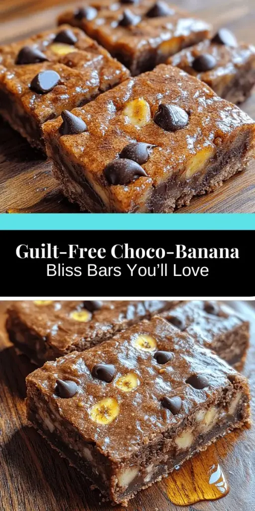 Discover the delicious and nutritious Choco-Banana Bliss Bars, your new go-to healthy snack! These bars combine ripe bananas, almond or peanut butter, dark chocolate, and rolled oats, creating a sweet treat that won’t derail your health goals. Perfect for any diet, vegan or gluten-free, they’re easy to make and packed with essential nutrients. Enjoy them as a quick breakfast, satisfying snack, or a delightful dessert. Get ready to indulge guilt-free!
