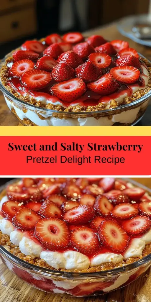 Discover the Sweet and Salty Strawberry Pretzel Delight, a stunning layered dessert that harmonizes crunchy pretzel, creamy cream cheese, and fresh strawberry flavors. Perfect for gatherings, this treat combines sweet and salty in every bite, making it a crowd favorite. Our article guides you through each delicious layer, from creating the perfect crust to garnishing with fresh strawberries. Get ready to impress with this easy and delightful dessert!