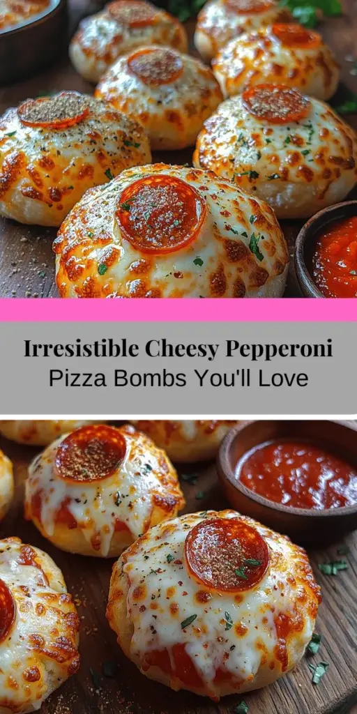 Craving a delicious snack? Try making Cheesy Pepperoni Pizza Bombs! These gooey, savory bites are perfect for parties, game nights, or family gatherings. Easy to prepare using refrigerated dough, mozzarella cheese, and classic pepperoni, they’re a fun twist on traditional pizza. Serve them with marinara sauce for dipping, and watch your guests devour every last bite. Explore variations and customize with your favorite fillings for a tasty treat everyone will love!
