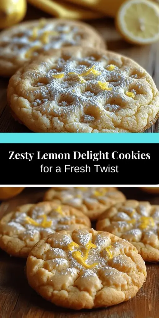 Discover the refreshing twist on a classic treat with Zesty Lemon Delight Sugar Cookies! These soft, buttery cookies are infused with bright lemon flavor that balances sweetness and tartness, making them perfect for any occasion. Easy to make with simple ingredients, they fill your kitchen with a delightful aroma. Serve them at gatherings, enjoy them with tea, or gift them to friends—these cookies are sure to evoke smiles and joy with every bite.