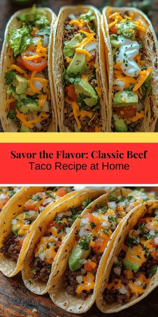 Discover the art of making classic beef tacos at home! This guide takes you through everything you need to know, from choosing the best ground beef to selecting the perfect toppings. Learn about traditional ingredients like fresh lettuce, diced tomatoes, and creamy avocado, and decide between corn or flour tortillas for the ultimate flavor. With easy step-by-step instructions, you can create a delicious taco experience that’s customizable for every taste. Enjoy the vibrant flavors and the joy of cooking!
