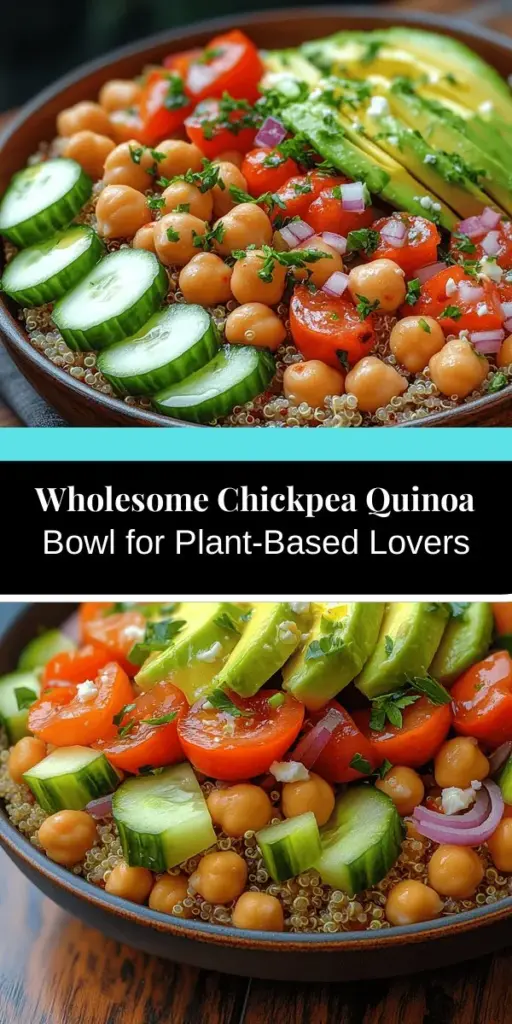 Discover the vibrant Nourishing Chickpea Quinoa Bowl, a delicious and healthy plant-based meal that's perfect for any occasion. This bowl combines protein-rich quinoa and chickpeas with fresh vegetables and creamy avocado, delivering a nutrient-packed experience. Ideal for meal prep, it allows for endless customization with toppings and dressings to suit your taste. Explore the benefits of this nutritious dish and enjoy a satisfying meal that supports a balanced lifestyle!