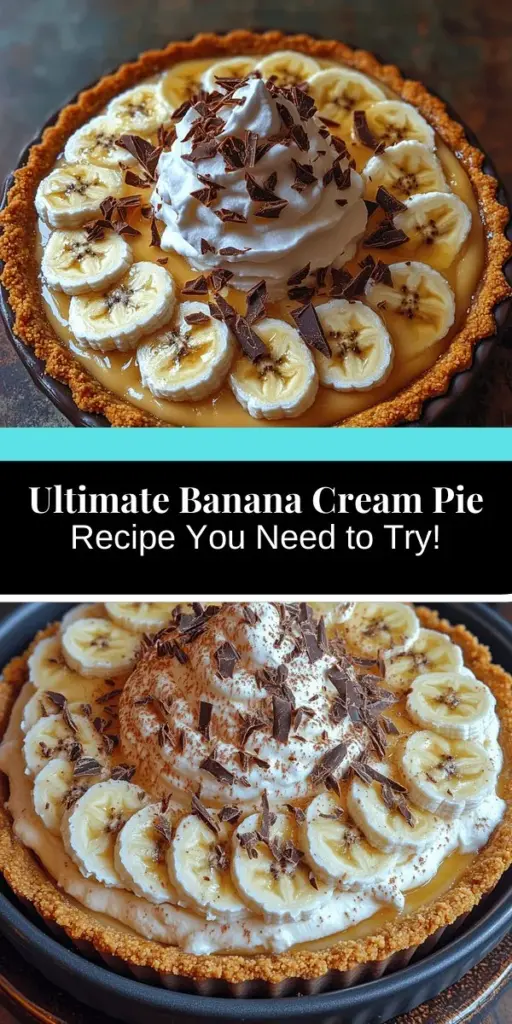 Discover the charm of homemade banana cream pie with this delightful recipe! This classic dessert features layers of creamy filling, fresh bananas, and a crunchy graham cracker crust, evoking sweet memories of family gatherings. Perfect for bakers of all skill levels, this guide walks you through each step, from creating the crust to assembling the pie. Ideal for any occasion, this indulgent treat will surely impress your loved ones and become a cherished favorite.