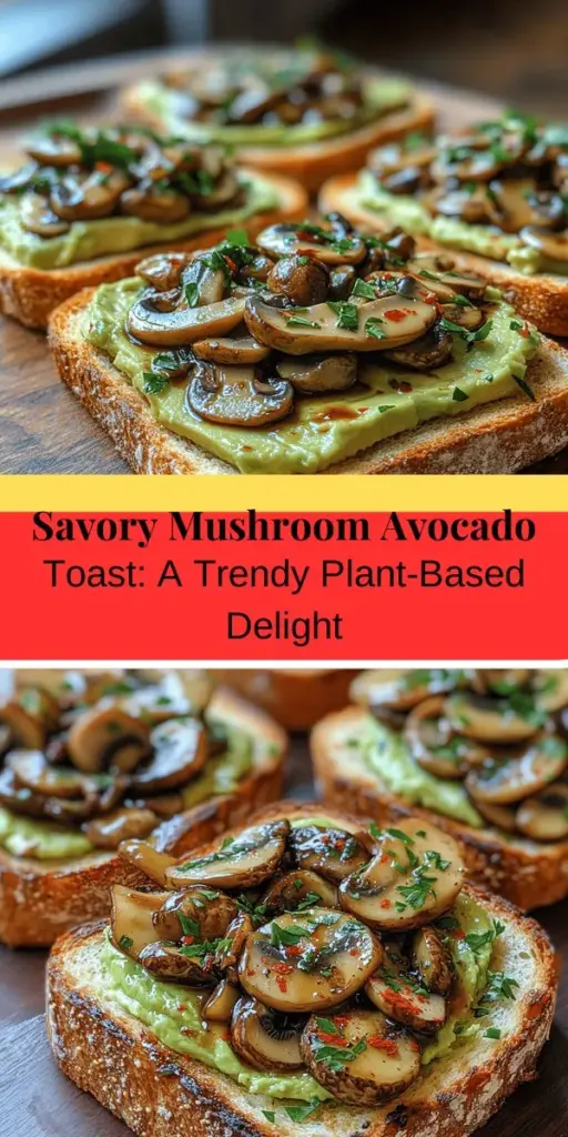 Discover the delicious trend of savory mushroom avocado toast, a simple yet versatile meal perfect for any time of day. This dish features creamy avocados, umami-rich mushrooms, and toasted sourdough, combining flavors and textures for a satisfying experience. Not only is it nourishing, packed with healthy fats and vitamins, but it also allows for customization with various toppings and seasonal ingredients. Dive into this easy-to-make recipe and elevate your plant-based dining!