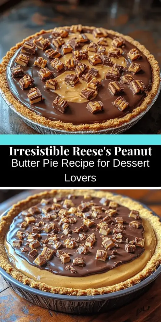If you adore the perfect blend of chocolate and peanut butter, this Decadent Reese's Peanut Butter Pie is a must-try! Creamy peanut butter filling sits on a crunchy graham cracker crust, topped with rich chocolate ganache. Simple to make yet impressive for any occasion, this dessert balances sweet and salty notes that will have everyone coming back for more. Perfect for celebrations or a comforting indulgence, it’s a treat you’ll want to share and savor!