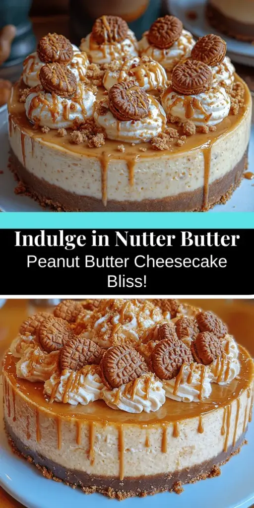 Discover the ultimate dessert with this Decadent Nutter Butter Peanut Butter Cheesecake! Featuring a scrumptious crust made from Nutter Butter cookies and a rich, creamy filling of cream cheese and peanut butter, this cheesecake promises to be a showstopper at any event. Perfectly balanced with a whipped peanut butter topping, it's the ideal treat for any occasion. Follow our easy step-by-step guide and impress your family and friends with this delightful indulgence!