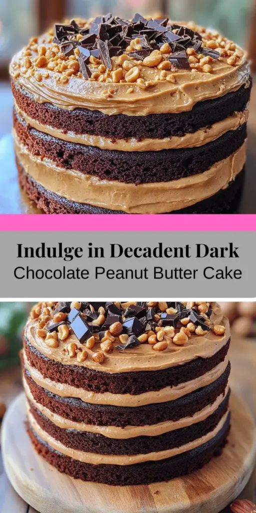 Discover the ultimate indulgence with our Decadent Dark Chocolate Peanut Butter Cake, a delightful blend of rich chocolate and creamy peanut butter. This cake features moist layers enveloped in luscious peanut butter frosting, perfect for any occasion. Our detailed recipe walks you through each step, from selecting ingredients to baking and garnishing. Whether you're an experienced baker or a novice, this show-stopping dessert is sure to impress and satisfy every sweet tooth. Dive into this delicious experience and bring joy to your gatherings!