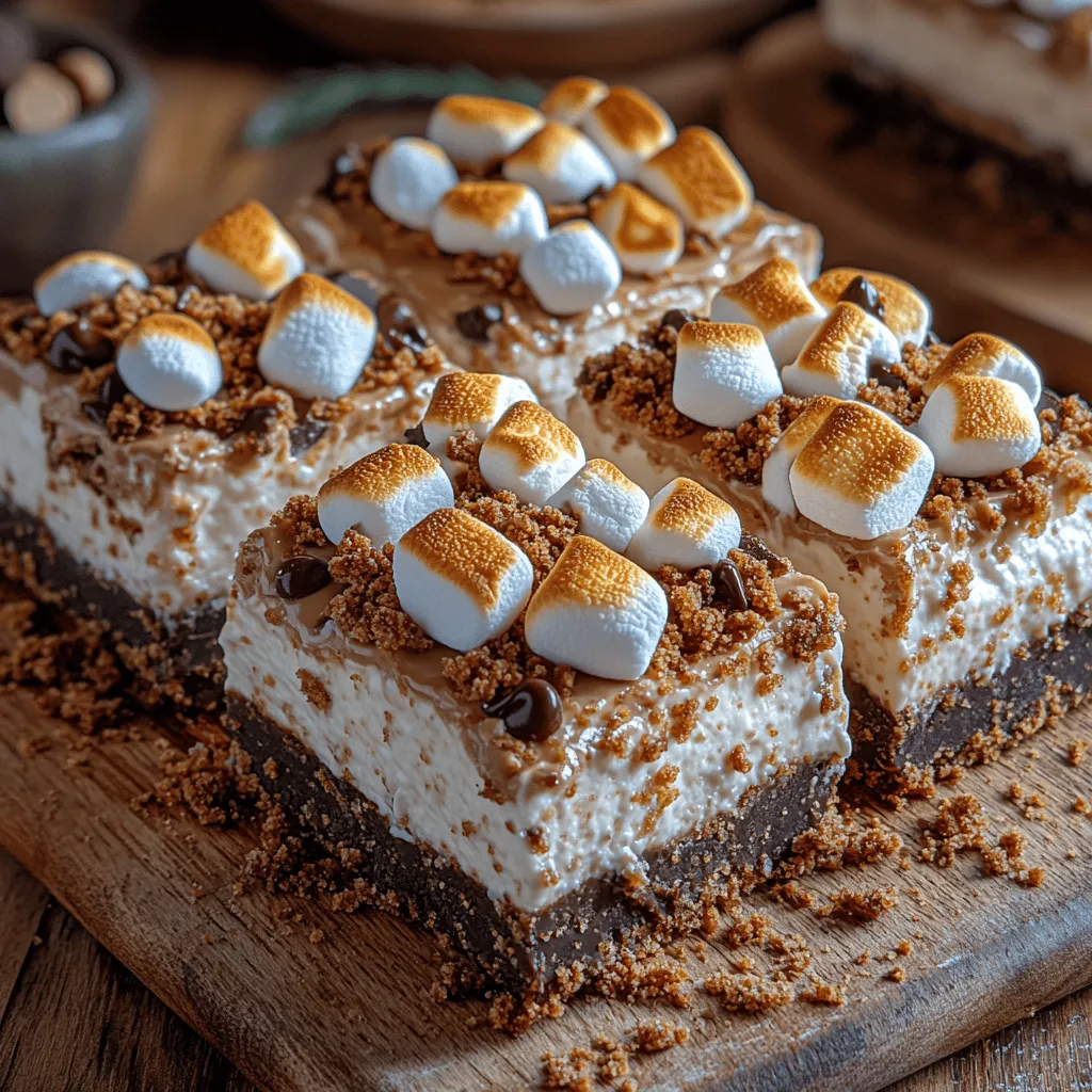 There's something inherently nostalgic about S'mores—the delightful combination of toasted marshmallows, rich chocolate, and crunchy graham crackers evokes memories of summer nights around the campfire, sharing stories and laughter with friends and family. As the flames crackle and the stars twinkle overhead, the simple act of melting marshmallows and assembling these sweet treats becomes a cherished ritual. While the classic S'mores are undeniably delicious, they often require a fire and a bit of outdoor ambiance. Enter S'mores Cheesecake Bars, a decadent twist on this beloved campfire treat that you can enjoy year-round, right from the comfort of your own kitchen.