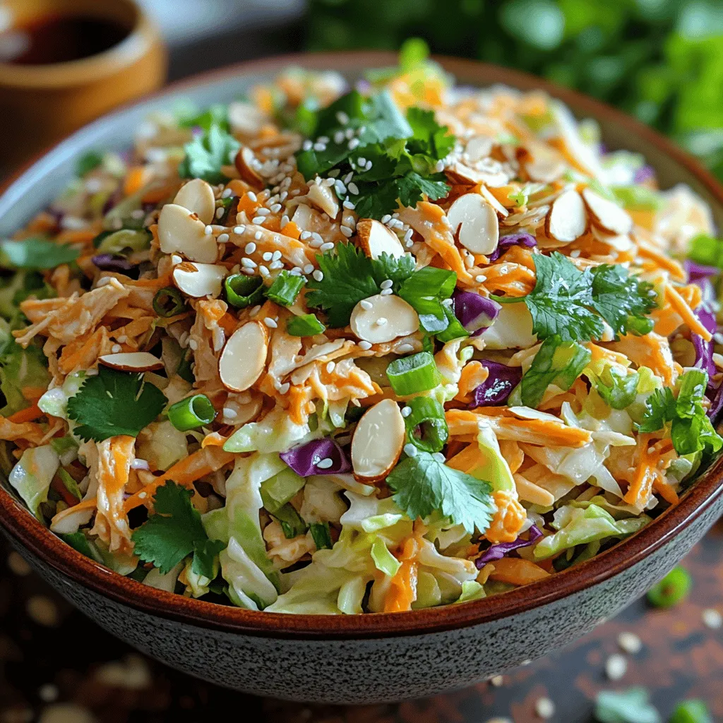 In the realm of vibrant, refreshing salads, the Crispy Asian Chicken Cabbage Slaw stands out as a delicious and nutritious option that appeals to both the palate and the eye. This dish is a delightful medley of crunchy cabbage, colorful vegetables, and savory chicken, all brought together by a luscious Asian-inspired dressing. Its crisp texture and bold flavors make it not only a fantastic side dish but also a satisfying main course, perfect for warm weather meals or as a hearty lunch option.