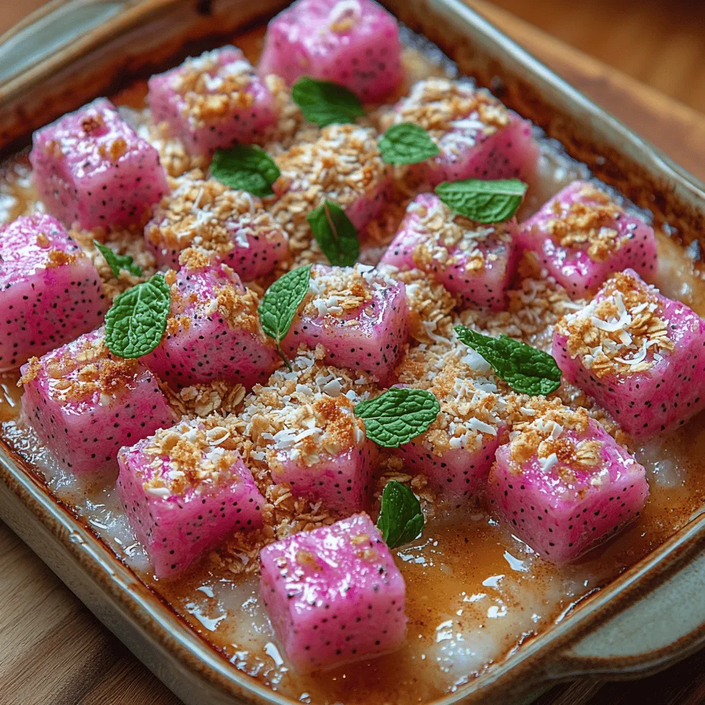 In the realm of desserts, few creations can rival the visual appeal and unique flavor profile of a Dragonfruit Coconut Crumble. This delightful dish combines the exotic taste of dragonfruit with the rich, comforting essence of coconut, resulting in a dessert that is not only delicious but also a feast for the eyes. Dragonfruit, also known as pitaya, is celebrated for its striking appearance and refreshing flavor, making it an enticing choice for those looking to explore new culinary horizons. Meanwhile, coconut adds depth and versatility, enhancing the overall experience with its creamy texture and subtle sweetness.