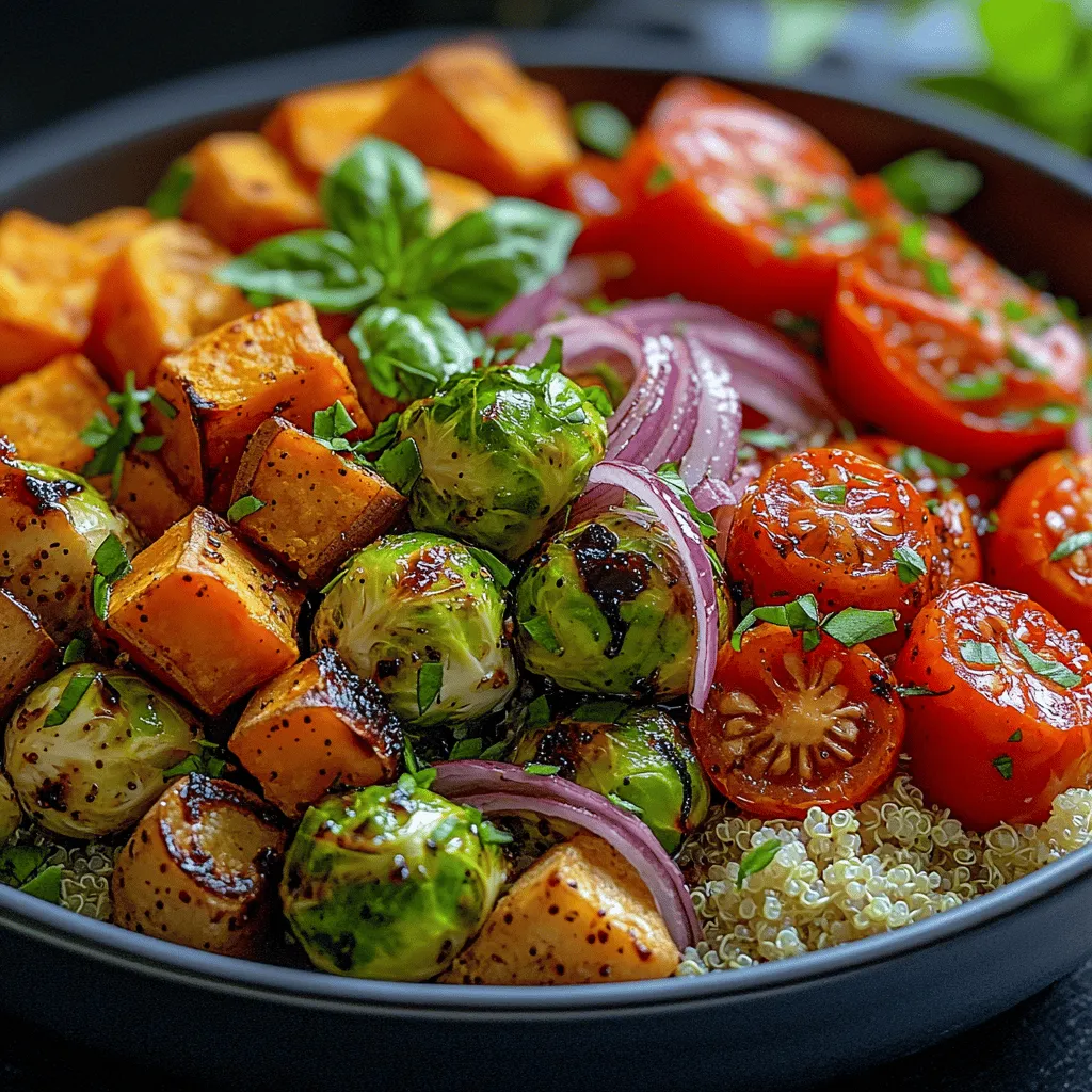 In a world where health-conscious eating is becoming increasingly popular, the Balsamic Bliss Roasted Veggie Bowl stands out as a vibrant and wholesome choice. This recipe captures the essence of plant-based cuisine, offering not only a feast for the eyes but also a bounty of nutrients and flavors. Each ingredient in this dish is specifically selected not only for its taste but also for its health benefits, making it an ideal addition to your meal rotation—whether you're meal prepping for the week or serving a cozy dinner for family and friends.