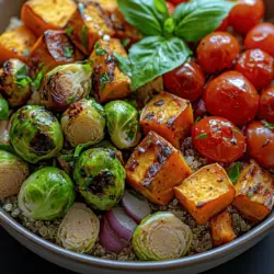 In a world where health-conscious eating is becoming increasingly popular, the Balsamic Bliss Roasted Veggie Bowl stands out as a vibrant and wholesome choice. This recipe captures the essence of plant-based cuisine, offering not only a feast for the eyes but also a bounty of nutrients and flavors. Each ingredient in this dish is specifically selected not only for its taste but also for its health benefits, making it an ideal addition to your meal rotation—whether you're meal prepping for the week or serving a cozy dinner for family and friends.