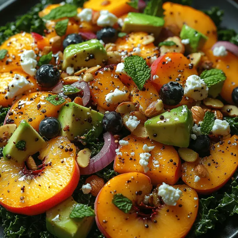 As the sun shines brightly and the days grow longer, the desire for fresh, vibrant meals intensifies. One dish that captures the essence of summer is the Vibrant Summer Peach and Blueberry Kale Salad. This salad not only embodies the colors and flavors of the season but also offers a delightful combination of textures and nutrients that make it a perfect choice for any occasion. Whether you’re hosting a picnic, attending a barbecue, or simply looking for a light dinner option, this salad stands out as a refreshing and satisfying choice.