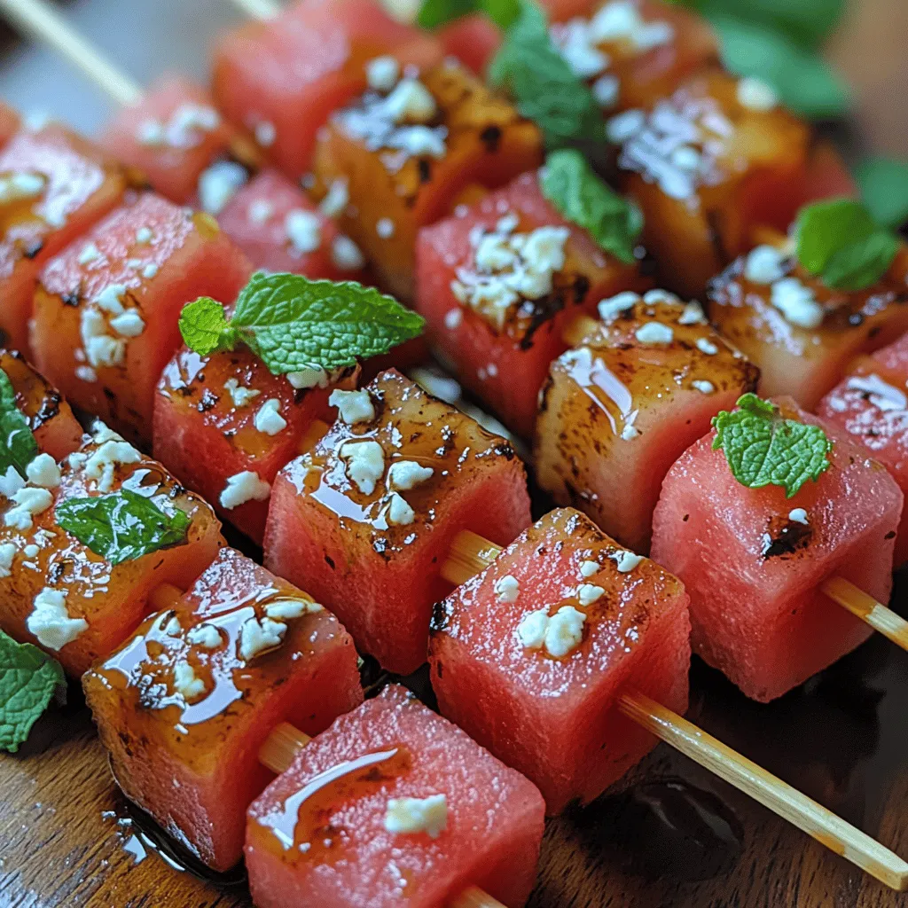 As the sun shines brighter and the days grow longer, summer brings with it the perfect opportunity to indulge in fresh, vibrant dishes that celebrate the season's bounty. One such delightful creation is the Watermelon Feta Mint Skewers—a refreshing appetizer that harmoniously combines the succulent sweetness of ripe watermelon, the creamy richness of feta cheese, and the invigorating aroma of fresh mint. Whether you’re hosting a backyard barbecue, enjoying a picnic at the park, or simply looking for a light snack to beat the heat, these skewers are sure to be a hit with friends and family.