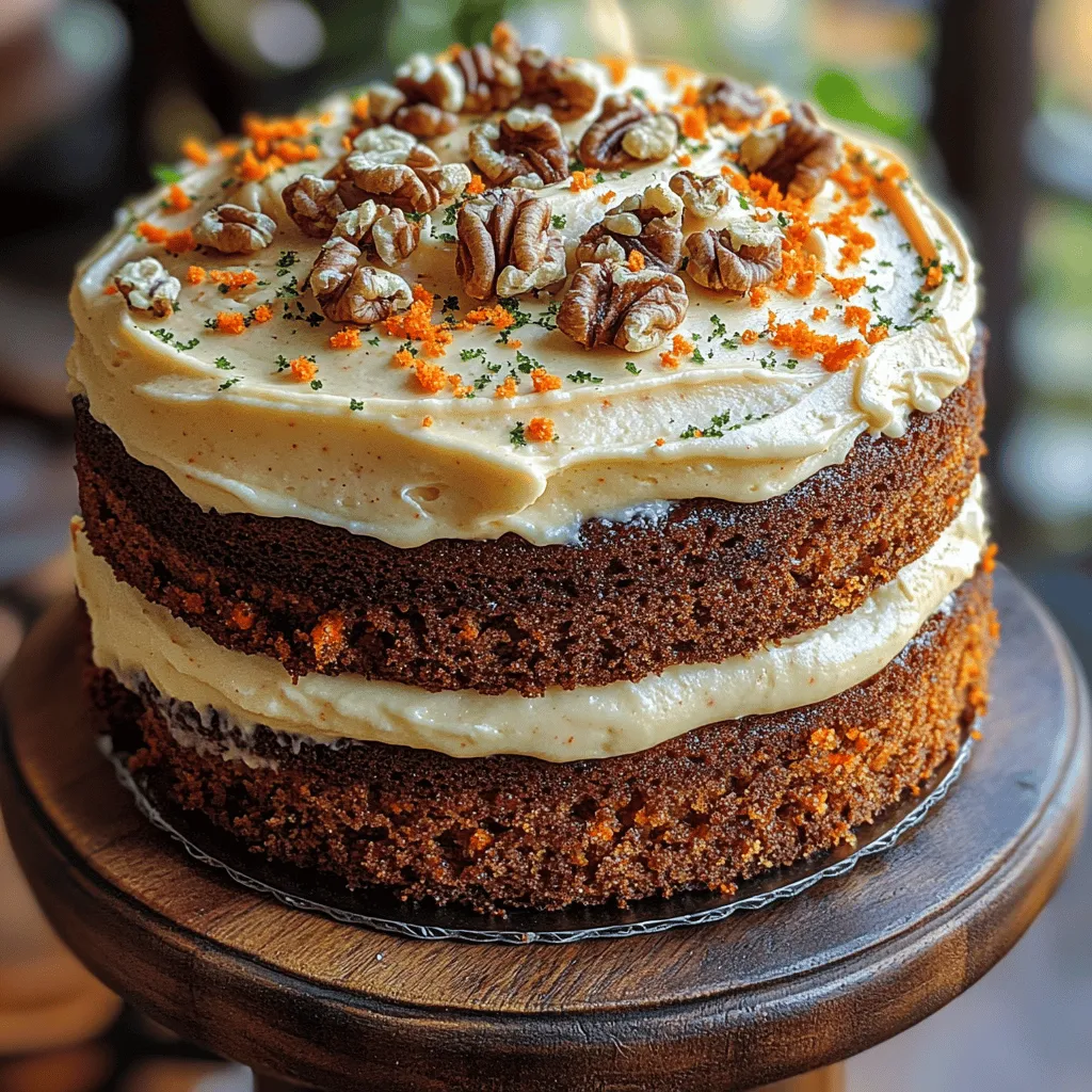Carrot cake has become a beloved staple in many kitchens, celebrated not only for its rich flavor but also for its moist texture and delightful spices. Its enduring popularity can be attributed to its unique combination of sweet and savory elements, making it an irresistible choice for dessert lovers. This Ultimate Carrot Cake Delight recipe elevates the traditional carrot cake experience by incorporating fresh, high-quality ingredients and pairing it with an indulgent cream cheese frosting that perfectly complements the cake's earthy sweetness.