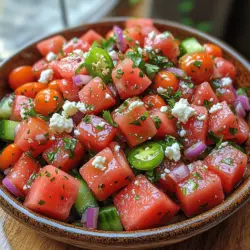 As the sun blazes overhead and temperatures rise, summer beckons us to indulge in vibrant, refreshing dishes. One such dish that captures the essence of the season is the watermelon salad, a beloved staple that not only cools you down but also delights your taste buds. Watermelon, with its juicy sweetness and hydrating properties, has become synonymous with summertime enjoyment. It’s no wonder that this succulent fruit plays a starring role in many summer recipes, bringing a burst of color and flavor to our tables.