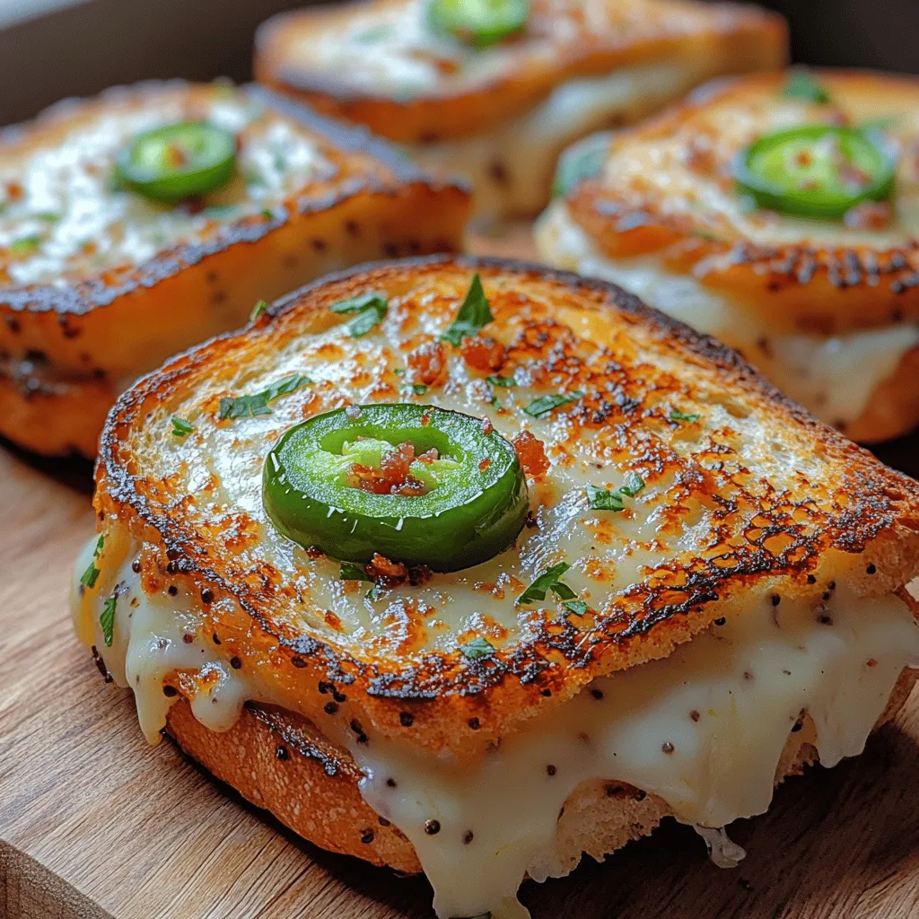 The grilled cheese sandwich is a timeless classic, a comforting dish that has evolved into a culinary phenomenon over the years. What began as simple slices of bread smeared with butter and filled with gooey cheese has transformed into a canvas for creativity, allowing chefs and home cooks alike to experiment with flavors and ingredients. One such delightful evolution is the Spicy Cheesy Delight: Jalapeño Popper Grilled Cheese, which fuses the beloved taste of jalapeño poppers with the quintessential grilled cheese. This dish embodies the perfect balance of spice, creaminess, and cheesy goodness, making it an irresistible option for anyone seeking a quick yet indulgent meal.