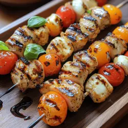 If you're looking for a delightful way to enjoy a combination of fresh, vibrant flavors, look no further than Caprese Chicken Skewers. This dish brings together the classic elements of a Caprese salad—juicy tomatoes, creamy mozzarella, and aromatic basil—with tender chicken, all perfectly grilled and served on skewers. Not only are these skewers visually appealing, making them an excellent choice for gatherings and parties, but they also provide a deliciously satisfying option for lunch or dinner.