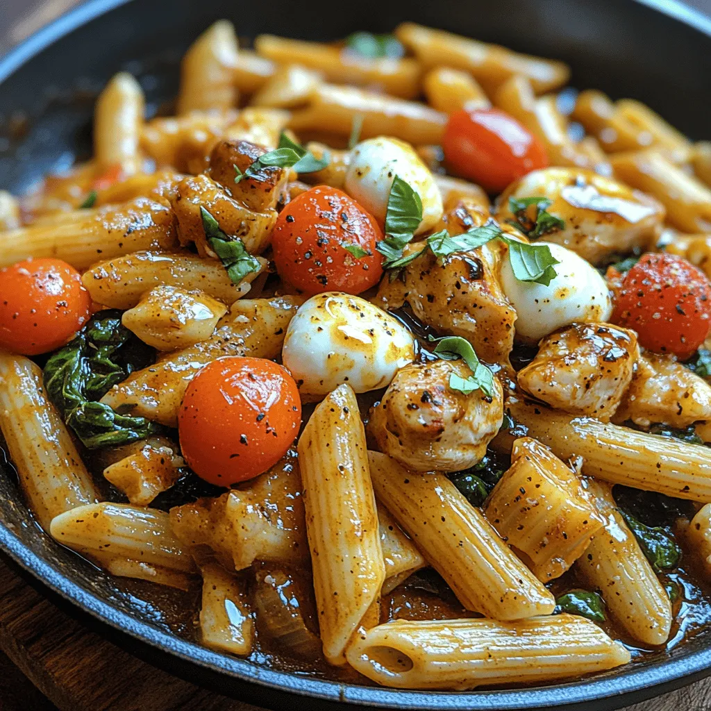 The Caprese Chicken Pasta Skillet is an exquisite dish that beautifully marries the classic flavors of a traditional Caprese salad with the heartiness of pasta and the tenderness of chicken. This vibrant one-pan meal is not only a feast for the eyes with its colorful ingredients but also a symphony of taste that tantalizes the palate. Perfect for busy weeknights or casual gatherings with friends, this recipe showcases how simplicity can lead to extraordinary flavors. With quick preparation and minimal cleanup, this dish is ideal for those who cherish good food without the fuss.
