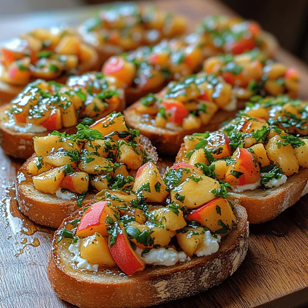 One of the key elements that make Basil Peach Bruschetta so special is the use of fresh, ripe peaches. The importance of selecting perfectly ripe peaches cannot be overstated; their sweetness and juiciness are what truly elevate this dish. When choosing peaches, look for ones that yield slightly to pressure and have a fragrant aroma. Avoid those that are overly soft or have blemishes, as these can compromise the overall flavor and texture.