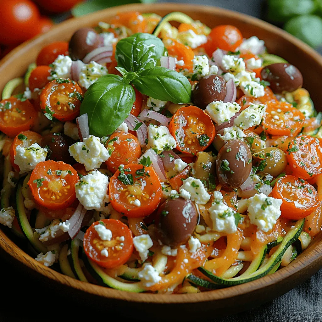 If you're searching for a dish that embodies the vibrant and fresh flavors of the Mediterranean while catering to health-conscious eaters, look no further than the Mediterranean Feta Tomato Zoodle Salad. This delightful recipe not only satisfies the palate but also offers a refreshing take on traditional pasta salads, making it an ideal choice for those seeking lighter meal options.