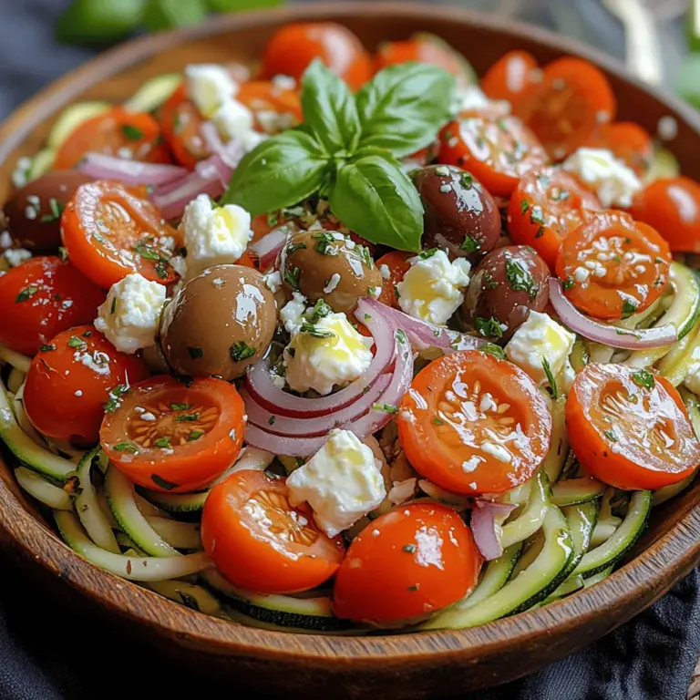 If you're searching for a dish that embodies the vibrant and fresh flavors of the Mediterranean while catering to health-conscious eaters, look no further than the Mediterranean Feta Tomato Zoodle Salad. This delightful recipe not only satisfies the palate but also offers a refreshing take on traditional pasta salads, making it an ideal choice for those seeking lighter meal options.