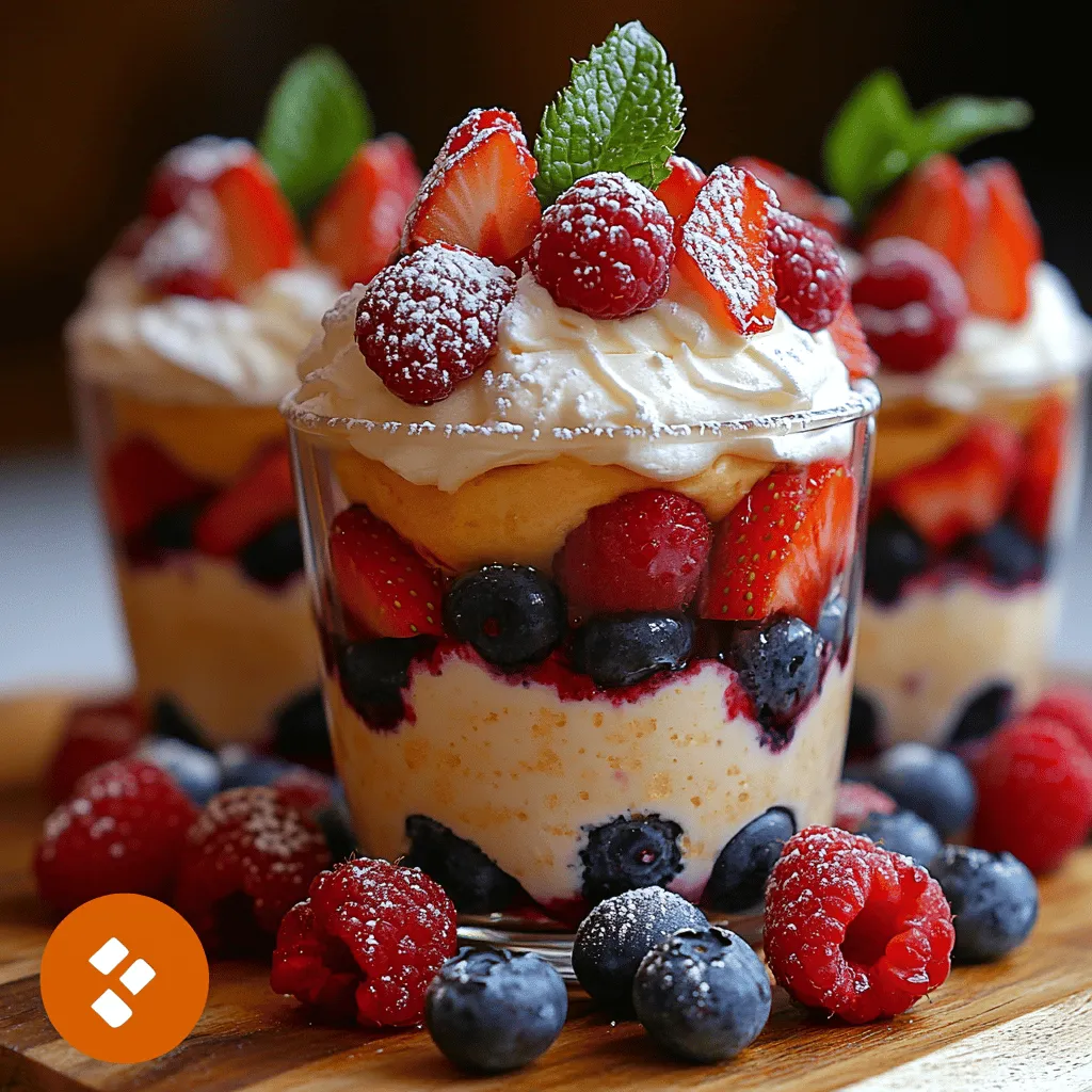 Berry Bliss Trifle Cups offer a visually stunning and delicious dessert that perfectly balances rich flavors and vibrant colors. This charming treat encapsulates the essence of summer with its luscious layers and refreshing taste, making it an ideal choice for various occasions—be it a family gathering, a picnic in the park, or a festive celebration. The versatility of trifle cups lies in their ability to adapt to seasonal fruits and individual preferences, allowing dessert lovers to personalize their creations while enjoying the universally adored combination of cream, cake, and fresh fruit.
