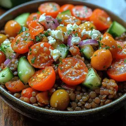 In today’s health-conscious world, the Crunchy Mediterranean Lentil & Veggie Salad stands out as a vibrant, nutrient-packed dish that caters to a wide array of dietary preferences. With its colorful medley of fresh vegetables and hearty lentils, this salad offers a delightful combination of flavors and textures that not only satisfy the palate but also promote overall well-being. As the Mediterranean diet continues to gain popularity for its emphasis on fresh, wholesome ingredients, this salad becomes a perfect embodiment of those principles.