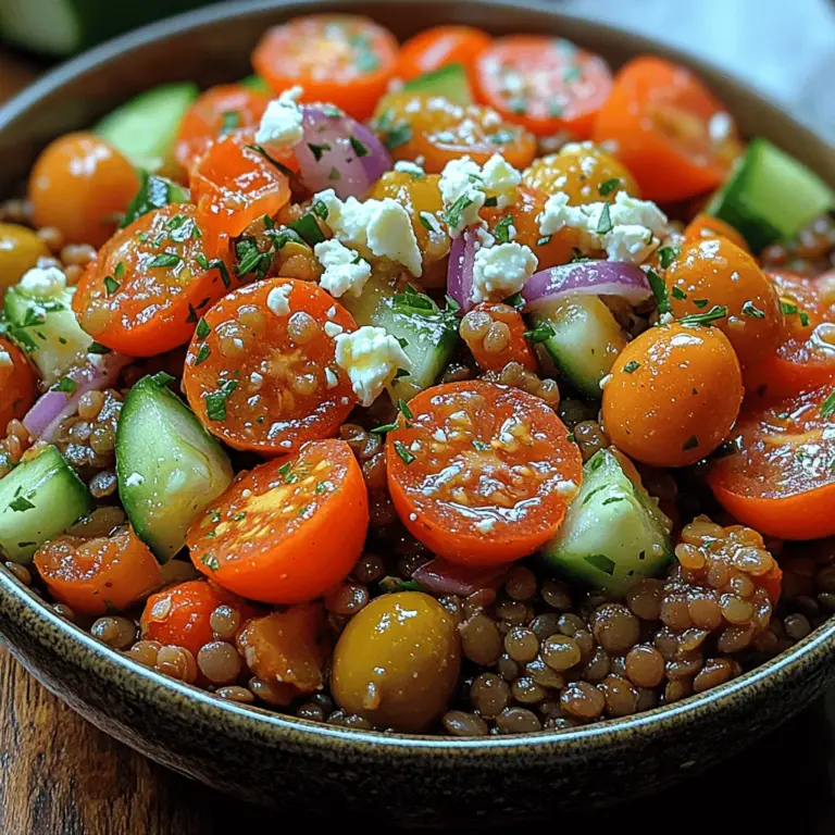 In today’s health-conscious world, the Crunchy Mediterranean Lentil & Veggie Salad stands out as a vibrant, nutrient-packed dish that caters to a wide array of dietary preferences. With its colorful medley of fresh vegetables and hearty lentils, this salad offers a delightful combination of flavors and textures that not only satisfy the palate but also promote overall well-being. As the Mediterranean diet continues to gain popularity for its emphasis on fresh, wholesome ingredients, this salad becomes a perfect embodiment of those principles.