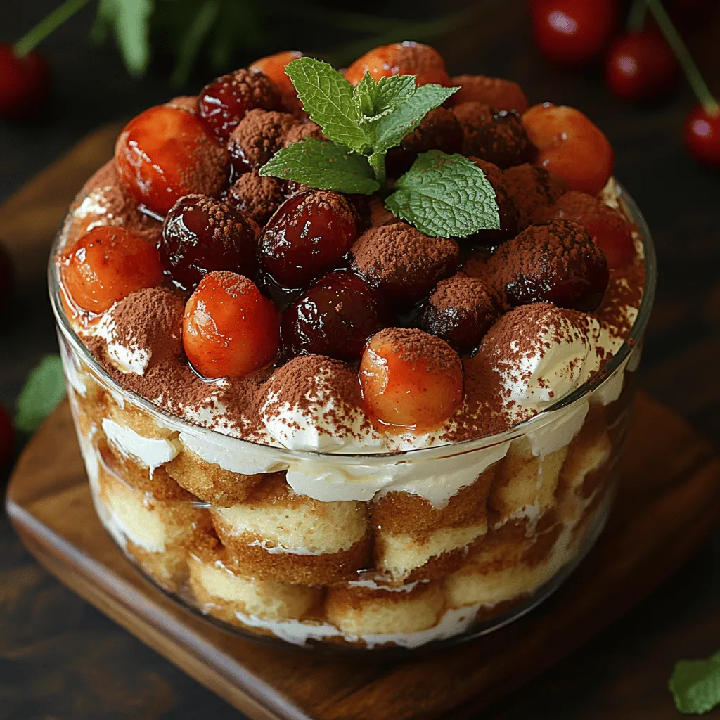 Indulging in a slice of Cherry Amaretto Tiramisu is not just about satisfying a sweet tooth; it's about experiencing a delightful blend of flavors and textures that transport you to the heart of Italy. Tiramisu, which translates to "pick me up," is one of Italy's most beloved desserts, cherished for its velvety layers of coffee-soaked ladyfingers and rich mascarpone cream. However, this Cherry Amaretto variation adds a unique twist that brings together the sweetness of fresh cherries and the nutty warmth of Amaretto liqueur, making it the perfect centerpiece for any celebration or a cozy gathering with loved ones.