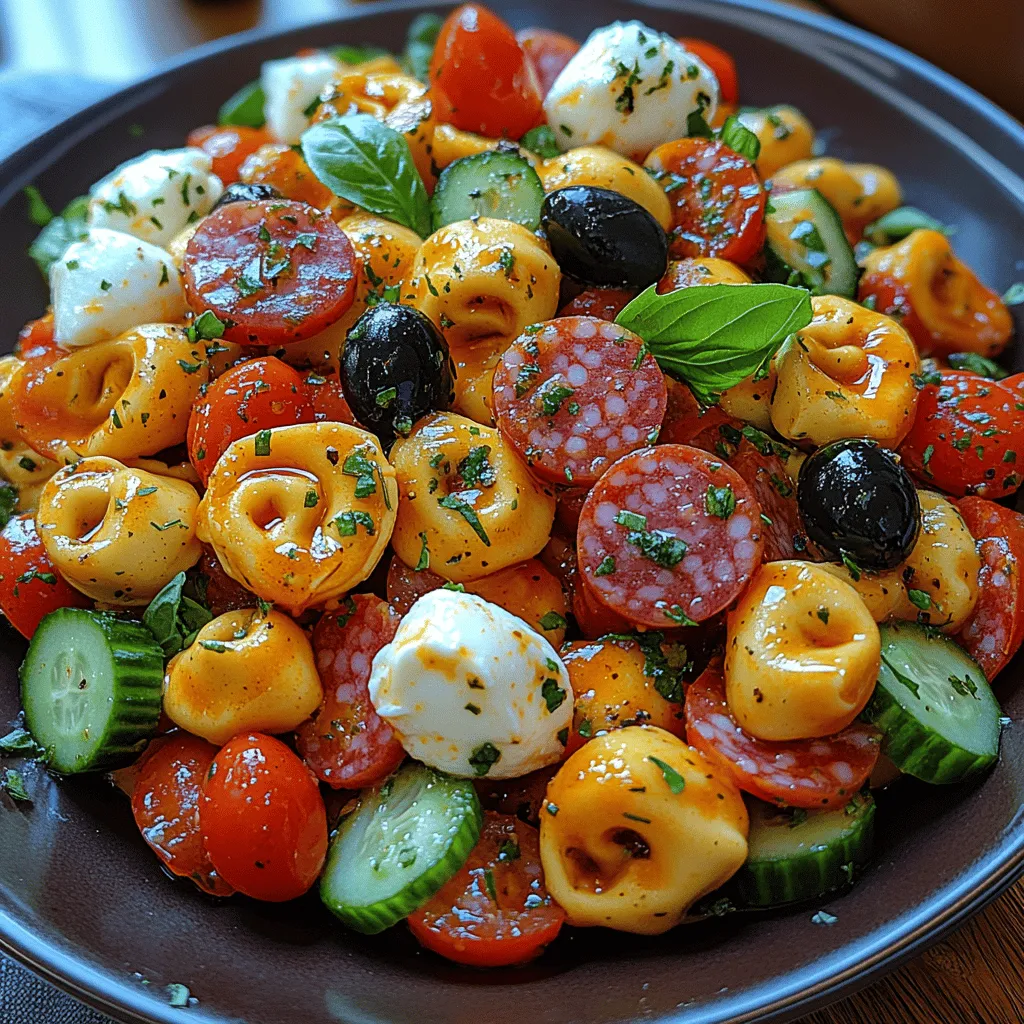 Delight in the vibrant flavors of Italy with this Antipasto Tortellini Pasta Salad. Perfect as a refreshing side dish or a satisfying main course, this recipe combines the creamy goodness of cheese tortellini with a medley of fresh vegetables, savory meats, and zesty Italian dressing. Whether you're hosting a gathering, enjoying a picnic, or simply looking for a quick meal, this pasta salad is sure to please.