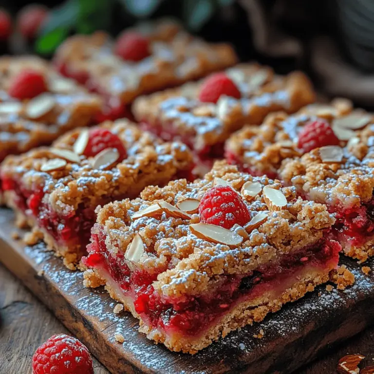 If you're on the lookout for a dessert that strikes the perfect balance between sweet and tart, look no further than Raspberry Almond Crumble Bars. These delicious treats are not just visually appealing but also pack a punch of flavor that is sure to delight your palate. The vibrant raspberries provide a burst of tartness, which is beautifully complemented by the nutty crunch of almonds. Together, they create a harmonious blend that makes these bars a standout dessert option.