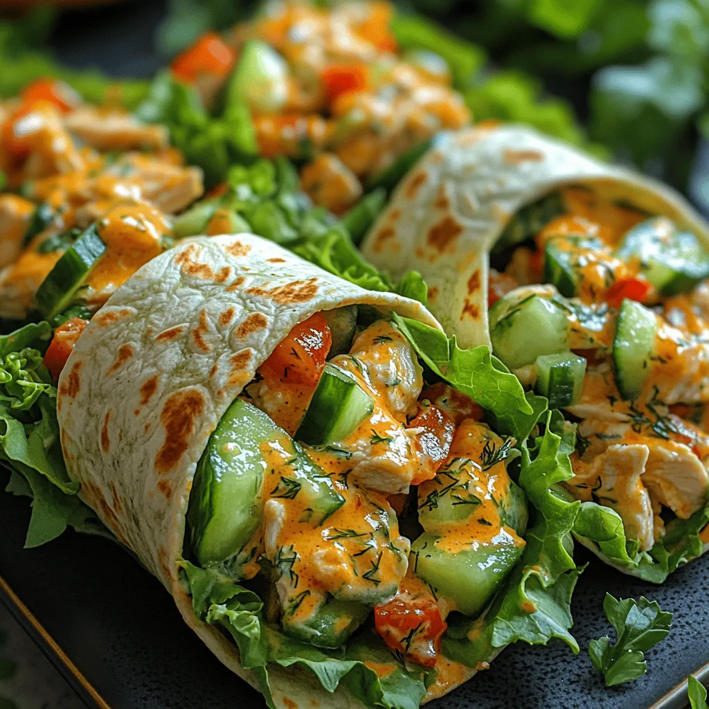 In the world of quick and delicious meals, <strong>Creamy Greek Yogurt Chicken Salad Wraps</strong> stand out as a healthy and flavorful option that satisfies both hunger and taste buds. This dish is perfect for those who are seeking a nutritious meal that doesn’t compromise on flavor. With the growing trend of healthy eating, chicken salad wraps have become a staple for busy individuals looking for a convenient and wholesome option for lunch or dinner.” /></p>
</p>
<h3>Adjusting Flavors: How to Taste and Tweak Before Assembly</h3>
</p>
<p>Before assembling your Creamy Greek Yogurt Chicken Salad Wraps, it’s essential to ensure the flavors are just right. Taste your chicken salad mixture at this stage and make adjustments as necessary. If you prefer a bit more tang, consider adding an extra splash of lemon juice or a dash of vinegar. For those who enjoy a hint of sweetness, a teaspoon of honey or a sprinkle of dried cranberries can elevate the flavor profile.</p>
</p>
<p>Don’t forget to season adequately. A pinch of salt and a few twists of freshly cracked black pepper can make a significant difference. If you find the salad a bit too thick, a splash of milk or additional Greek yogurt can help loosen it without compromising the creamy texture. Remember, this step is crucial as it allows you to personalize the salad to your taste preferences before wrapping it up.</p>
</p>
<h3>Wrapping Technique: Visualize the Folding Method for Easy Assembly</h3>
</p>
<p>As you prepare to wrap your chicken salad, consider the folding technique for a neat and easy assembly. Start by laying your chosen wrap flat on a clean surface or plate. Spoon a generous amount of the chicken salad mixture onto the center of the wrap, leaving about an inch of space around the edges.</p>
</p>
<p>To fold, start by bringing the bottom edge of the wrap up over the filling. Next, fold in the sides toward the center, ensuring the filling is tucked in securely. Finally, roll the wrap away from you, keeping it tight as you go. This method not only keeps the filling contained but also makes for an appealing presentation. If you’re using a larger wrap, you can even cut the finished product in half for easier handling.</p>
</p>
<h3>Nutritional Information</h3>
</p>
<p>Understanding the nutritional value of your Creamy Greek Yogurt Chicken Salad Wraps can help you appreciate their health benefits. Each serving typically contains:</p>
</p>
<p>– <strong>Calories</strong>: Approximately 350-400 calories, depending on the specific ingredients used.</p>
<p>– <strong>Protein</strong>: A fantastic source of lean protein, with around 30 grams per serving, primarily from the chicken and Greek yogurt.</p>
<p>– <strong>Carbohydrates</strong>: Roughly 35 grams, mainly from the whole grain wrap, which provides fiber and essential nutrients.</p>
<p>– <strong>Fats</strong>: About 10-15 grams, primarily healthy fats from the yogurt and any added ingredients like avocado or nuts.</p>
</p>
<p>When comparing traditional chicken salad made with mayonnaise to this Greek yogurt version, you’ll find a significant difference in fat and calories. Traditional chicken salad can contain up to 600 calories per serving and much higher fat content due to mayonnaise. By using Greek yogurt, you not only reduce calories but also enhance the dish with probiotics and additional protein, making it a healthier choice.</p>
</p>
<p>Incorporating whole grains in your wraps along with fresh vegetables adds fiber, vitamins, and minerals, giving you a well-rounded meal that keeps you fuller for longer.</p>
</p>
<h3>Serving Suggestions</h3>
</p>
<p>Creamy Greek Yogurt Chicken Salad Wraps are versatile and can be paired with various side dishes. Here are some great ideas:</p>
</p>
<p>– <strong>Fresh Fruit</strong>: Pair your wraps with slices of seasonal fruits like apples, grapes, or a mixed berry bowl for a refreshing contrast.</p>
<p>– <strong>Chips</strong>: For a satisfying crunch, serve with baked pita chips or whole grain tortilla chips.</p>
<p>– <strong>Light Salad</strong>: A simple side salad with mixed greens, cherry tomatoes, and a light vinaigrette complements the wraps wonderfully.</p>
</p>
<p>These wraps are suitable for various occasions, including:</p>
</p>
<p>– <strong>Lunches</strong>: Perfect for a quick midday meal at work or home.</p>
<p>– <strong>Picnics</strong>: Easy to pack and transport, making them a great option for outdoor gatherings.</p>
<p>– <strong>Meal Prep</strong>: Prepare the chicken salad in advance and assemble the wraps as needed throughout the week.</p>
</p>
<p>For variations on the wrap itself, consider substituting proteins or adding vegetables. For instance, grilled shrimp, turkey, or even chickpeas can replace chicken, while roasted red peppers, spinach, or cucumber can add extra layers of flavor and nutrition.</p>
</p>
<h3>Storage and Meal Prep Tips</h3>
</p>
<p>To maintain the freshness of your wraps, proper storage is key. Here are some best practices:</p>
</p>
<p>– <strong>Storing Wraps</strong>: If you have leftover wraps, wrap them tightly in plastic wrap or place them in an airtight container. This helps prevent them from drying out.</p>
<p>– <strong>Refrigeration</strong>: The chicken salad can be refrigerated for up to 3-4 days. It’s best to assemble the wraps just before consumption to keep the wrap from becoming soggy.</p>
<p>– <strong>Making Ahead</strong>: For busy weeks, prepare the chicken salad in advance and store it in the refrigerator. When ready to eat, simply assemble your wraps for a quick and healthy meal.</p>
</p>
<h3>Conclusion</h3>
</p>
<p>Creamy Greek Yogurt Chicken Salad Wraps offer a delicious, nutritious alternative to traditional chicken salad, combining the creaminess of Greek yogurt with the fresh crunch of vegetables and whole grains. They are not only easy to make but also adaptable to various tastes and occasions.</p>
</p>
<p>We encourage you to try this recipe as a healthy and convenient meal option that fits seamlessly into any lifestyle. The versatility of this dish, from the choice of protein to the variety of fresh vegetables, means you can enjoy it in countless ways. So gather your ingredients, adjust the flavors to your liking, and wrap up a delightful meal that you and your loved ones will surely enjoy.</p>
</div>