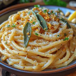 Spaghetti with Brown Butter Sage Sauce is a delightful dish that embodies the beauty of simplicity in home cooking. This classic Italian-inspired meal marries the earthy, nutty aroma of brown butter with the fragrant, slightly peppery notes of fresh sage, creating a symphony of flavors that is both comforting and sophisticated. The beauty of this recipe lies in its ability to elevate a humble bowl of pasta into an elegant dining experience, making it perfect for both weeknight dinners and special occasions.