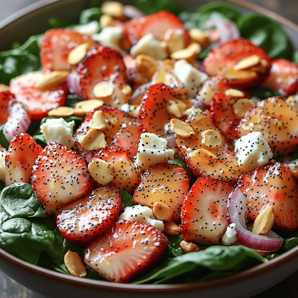 As warm breezes replace the crispness of spring, the culinary world begins to shift towards lighter, fresher fare. Among the standout dishes for summer is the Strawberry Poppy Seed Bliss Salad. This enchanting salad, bursting with vibrant colors and flavors, is not just a feast for the eyes but also a celebration of health and wellness. Combining fresh strawberries, crunchy almonds, creamy feta cheese, and a delightful poppy seed dressing, this salad embodies the essence of summer dining.